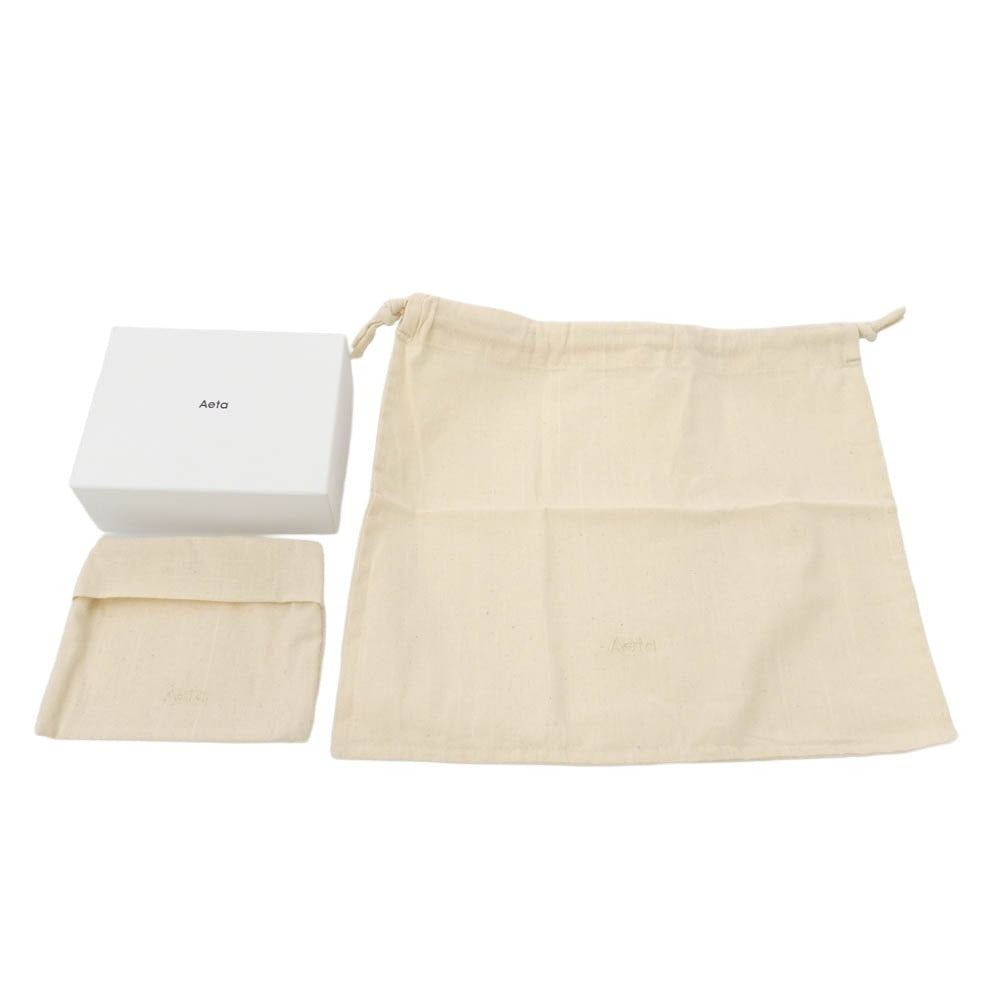 アエタ FOLDED WALLET カウレザー フォールデッド ウォレット 三つ折り 財布 ブラック系【中古】