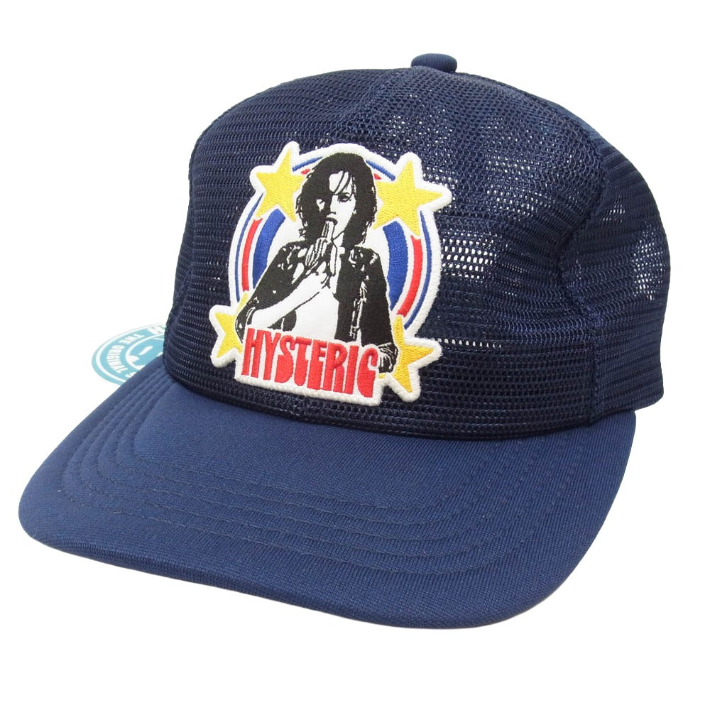 HYSTERIC GLAMOUR ヒステリックグラマー 02261QH05 WOMAN BANANA ワッペン オールメッシュ キャップ ネイビー系 FREE【新古品】【未使用】【中古】