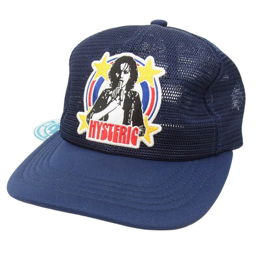 HYSTERIC GLAMOUR ヒステリックグラマー 02261QH05 WOMAN BANANA ワッペン オールメッシュ キャップ ネイビー系 FREE【新古品】【未使用】【中古】