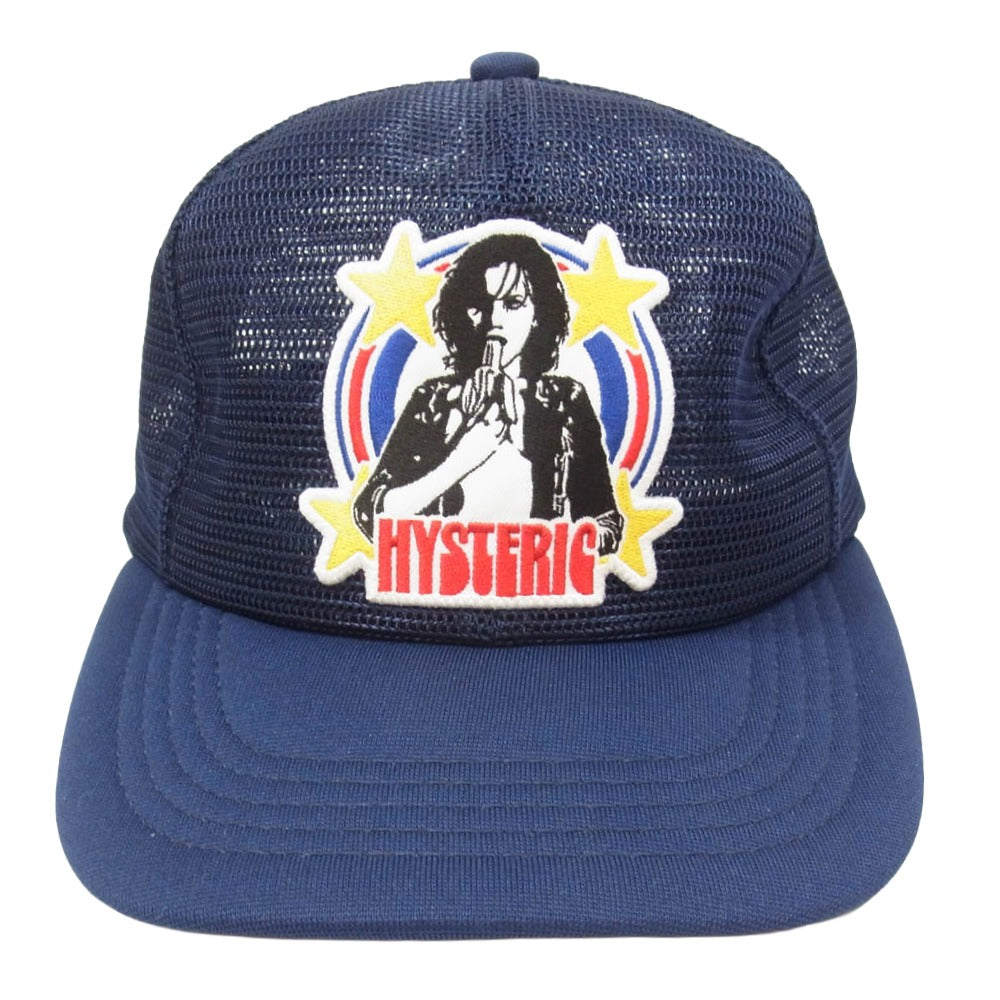 HYSTERIC GLAMOUR ヒステリックグラマー 02261QH05 WOMAN BANANA ワッペン オールメッシュ キャップ ネイビー系 FREE【新古品】【未使用】【中古】