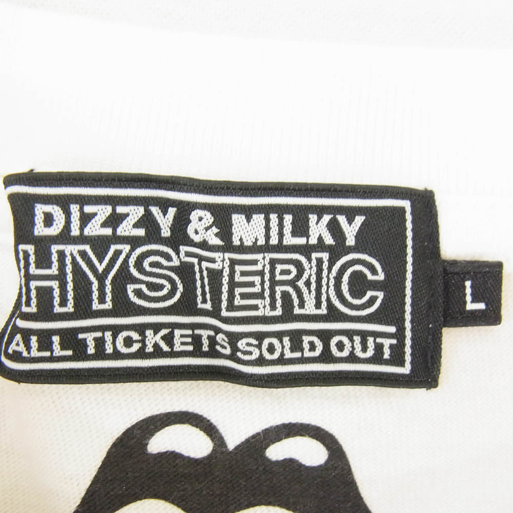 HYSTERIC GLAMOUR ヒステリックグラマー 02261CT57 THE ROLLING STONES ローリングストーンズ FIRE RS BEAR プリント 半袖 Tシャツ ホワイト系 L【新古品】【未使用】【中古】