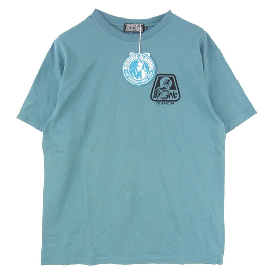 HYSTERIC GLAMOUR ヒステリックグラマー 02261CT18 HYSTERIC SUN GIRL ヒステリック サン ガール 半袖 Tシャツ ブルー系 L【新古品】【未使用】【中古】