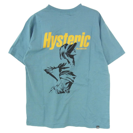 HYSTERIC GLAMOUR ヒステリックグラマー 02261CT18 HYSTERIC SUN GIRL ヒステリック サン ガール 半袖 Tシャツ ブルー系 L【新古品】【未使用】【中古】