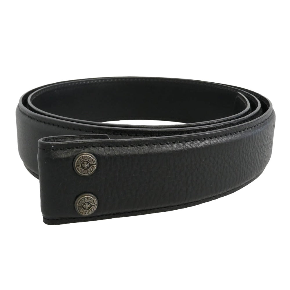 CHROME HEARTS クロムハーツ（原本無） 1.5 STRAP 1.5インチ ホースシューリベッツ レザーベルトストラップ w40inch ブラック系 40【中古】