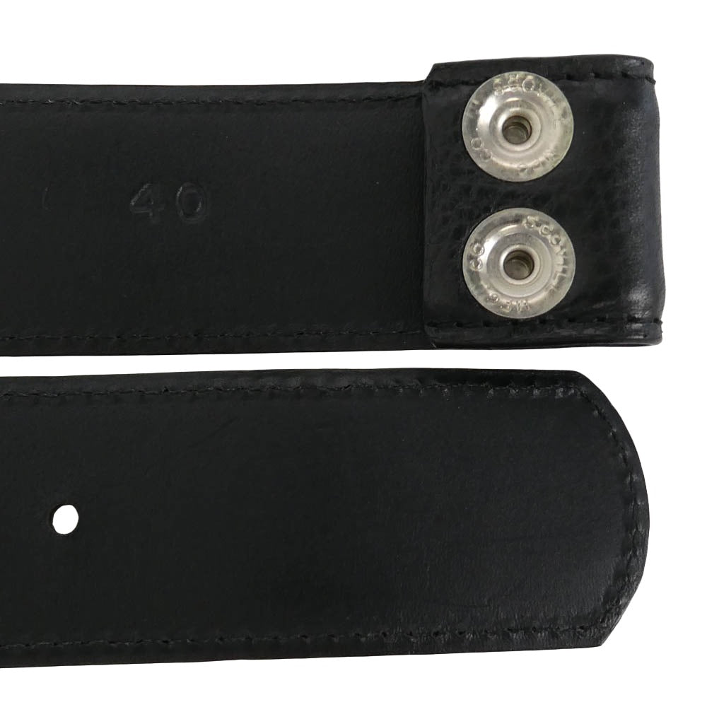 CHROME HEARTS クロムハーツ（原本無） 1.5 STRAP 1.5インチ ホースシューリベッツ レザーベルトストラップ w40inch ブラック系 40【中古】
