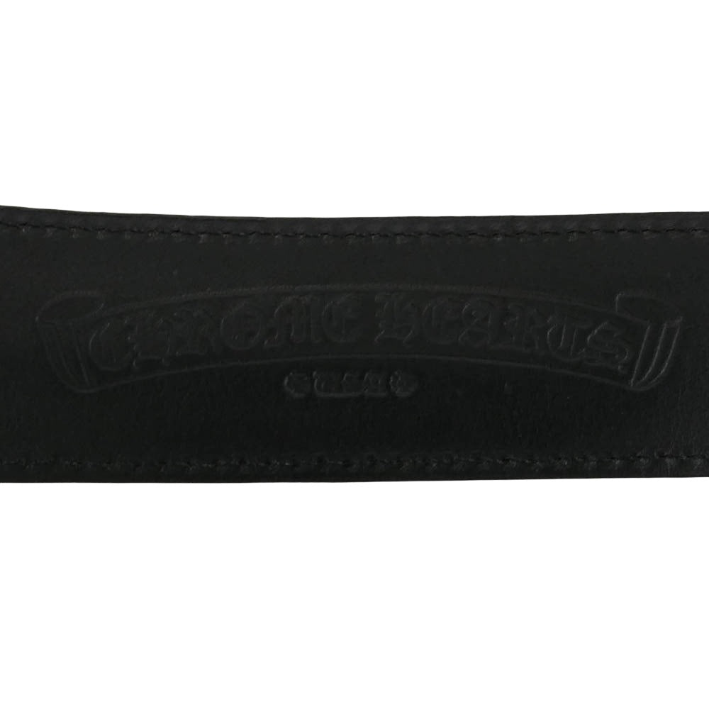 CHROME HEARTS クロムハーツ（原本無） 1.5 STRAP 1.5インチ ホースシューリベッツ レザーベルトストラップ w40inch ブラック系 40【中古】