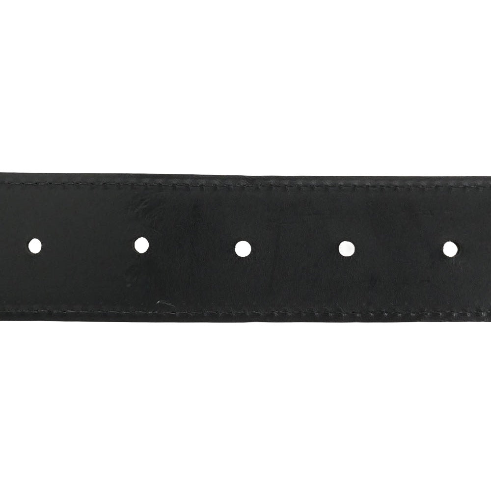 CHROME HEARTS クロムハーツ（原本無） 1.5 STRAP 1.5インチ ホースシューリベッツ レザーベルトストラップ w40inch ブラック系 40【中古】