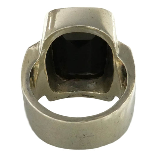 Justin Davis ジャスティンデイビス SRJ100 EMINEM RING エミネムリング オニキス シルバー系 ブラック系 約16号【中古】
