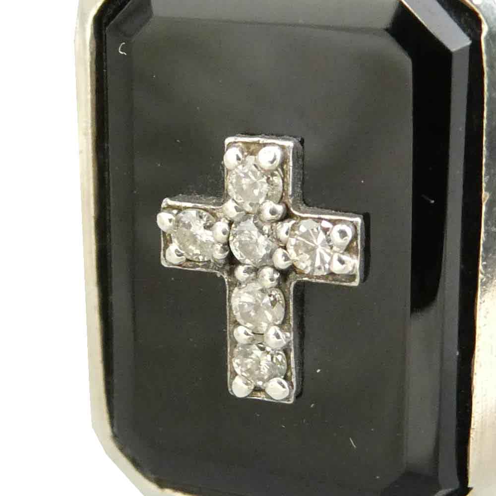 Justin Davis ジャスティンデイビス SRJ100 EMINEM RING エミネムリング オニキス シルバー系 ブラック系 約16号【中古】