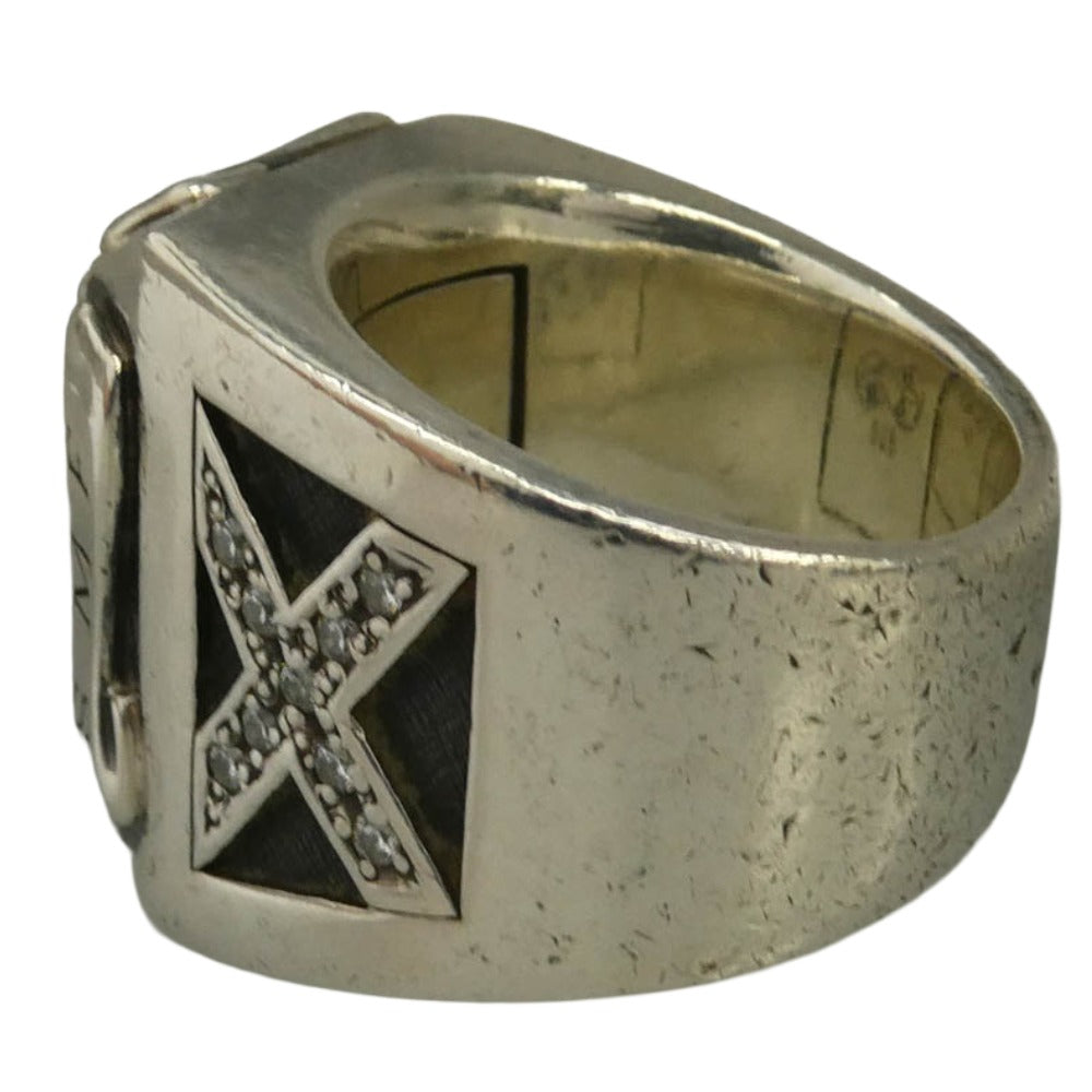 Justin Davis ジャスティンデイビス SRJ504 S.E.X. SEX RING セックスリング 白蝶貝 オニキス シルバー系 16.5号【中古】