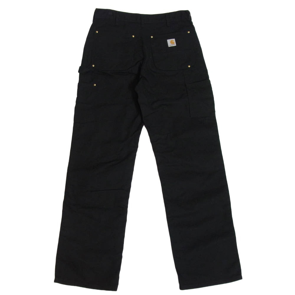 Carhartt カーハート B01 DOUBLE FRONT WORK DUNGAREE ダブルニー ダック ペインター パンツ ブラック系 32【中古】