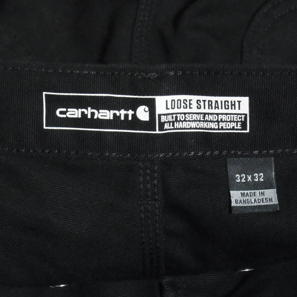Carhartt カーハート B01 DOUBLE FRONT WORK DUNGAREE ダブルニー ダック ペインター パンツ ブラック系 32【中古】