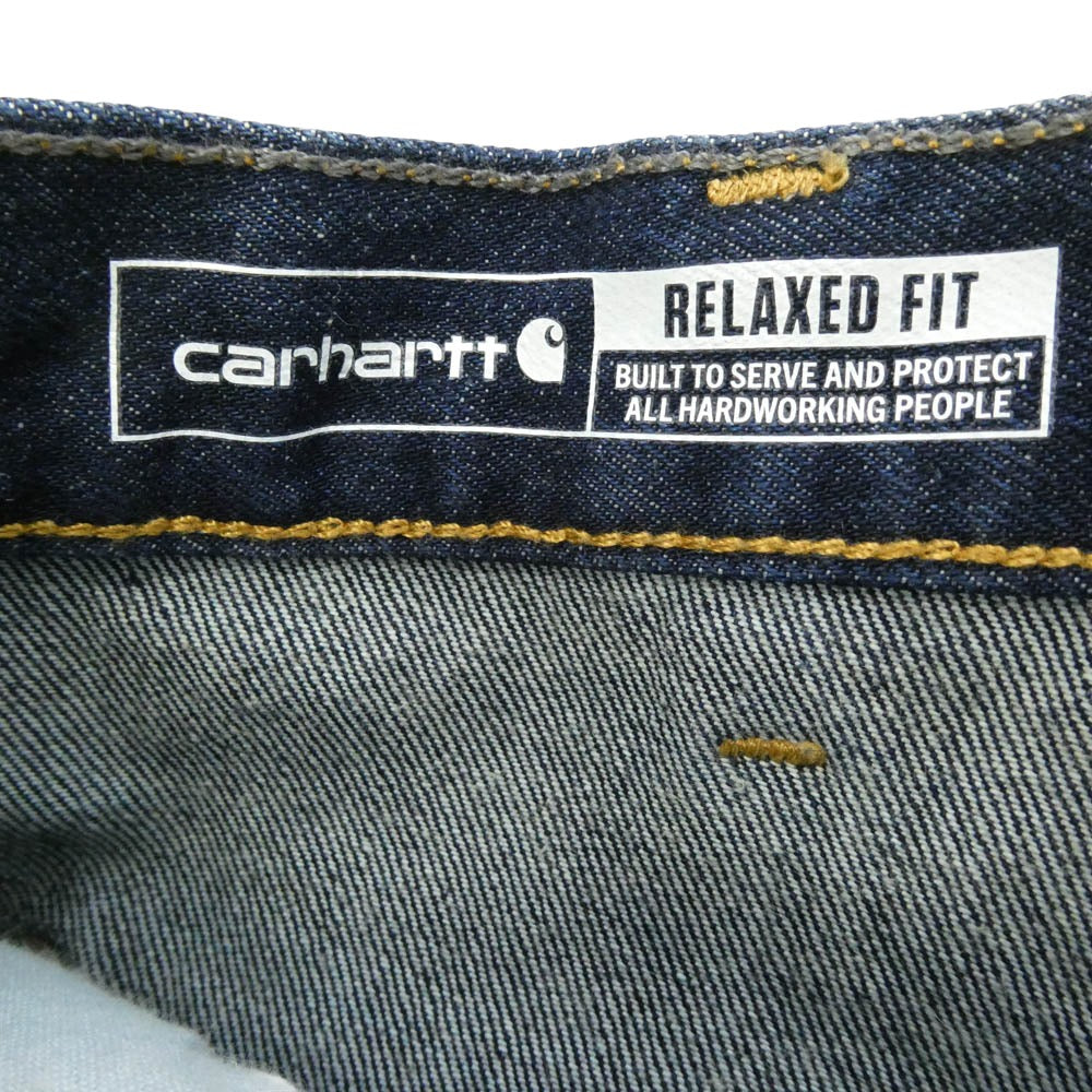 Carhartt カーハート BD3890-M ヘビーウエイト ダブルフロント ロガージーン ダブルニー デニム ペインター パンツ インディゴブルー系【中古】