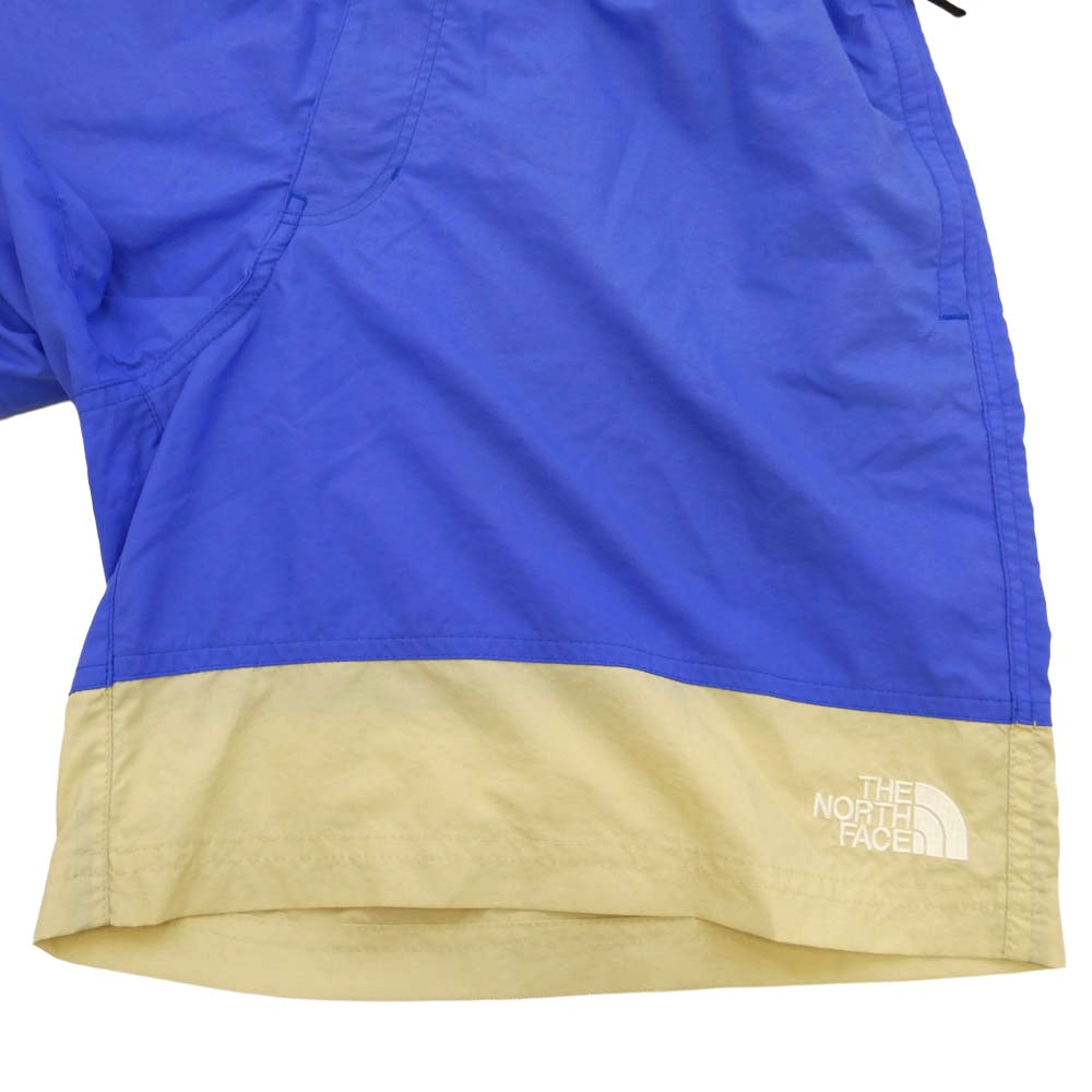 THE NORTH FACE ノースフェイス NB42334 Nuptse Short ヌプシ ショーツ ウェビングベルト付き ショートパンツ ブルー系 アイボリー系 XL【中古】