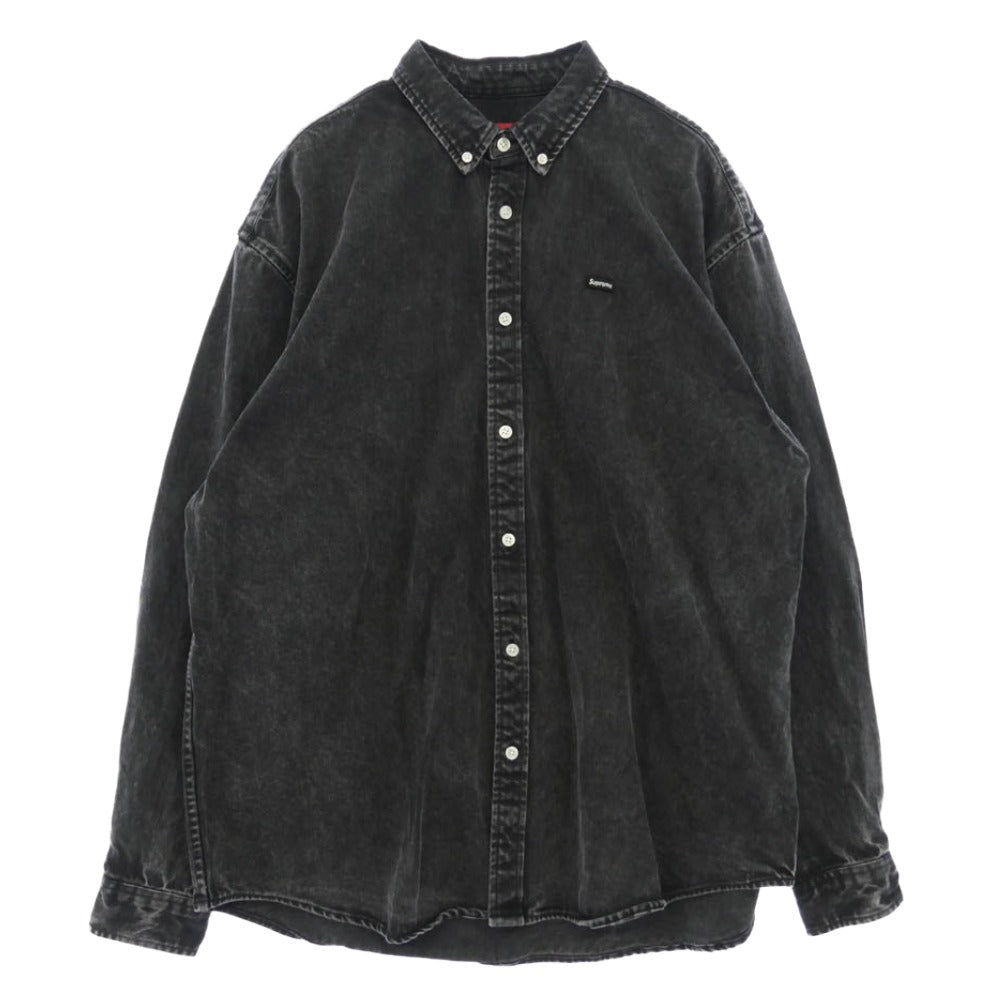 Supreme シュプリーム 25SS Small Box Denim Shirt スモールボックス デニム 長袖 ボタンダウン シャツ ブラック系 L【中古】