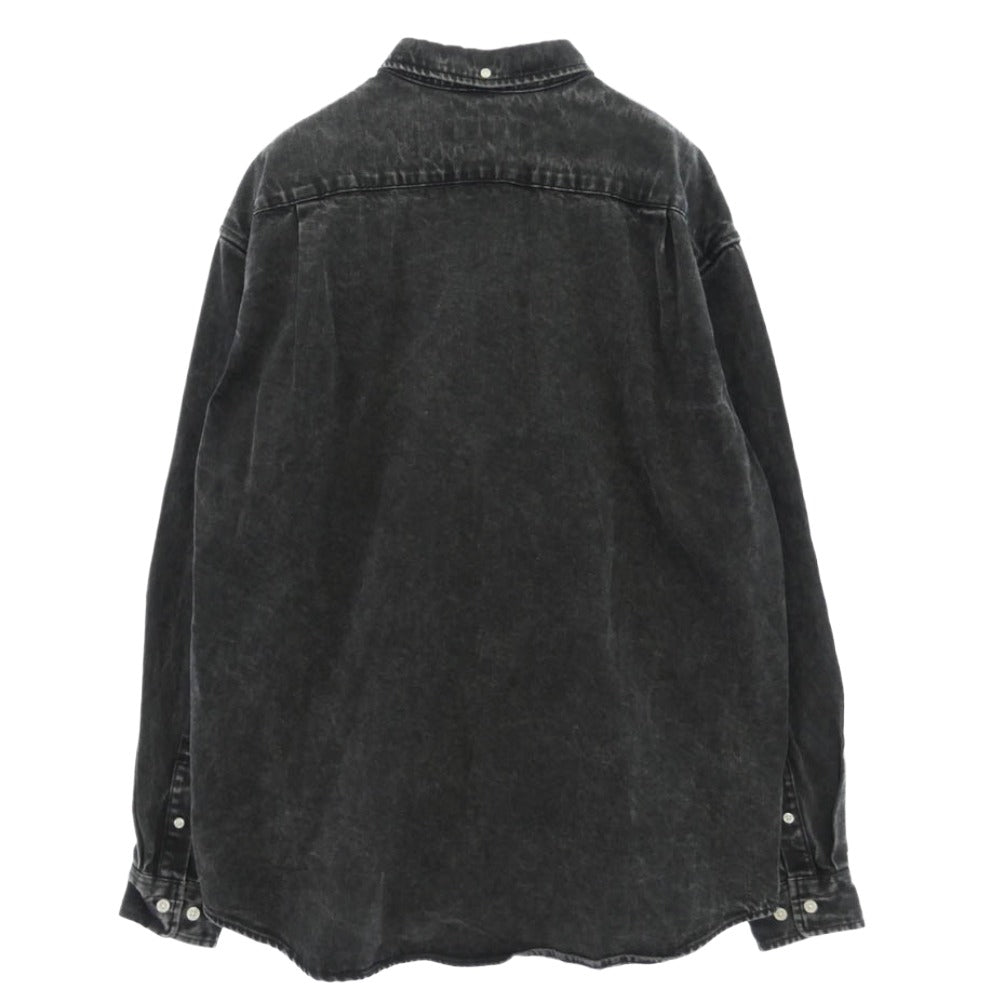 Supreme シュプリーム 25SS Small Box Denim Shirt スモールボックス デニム 長袖 ボタンダウン シャツ ブラック系 L【中古】