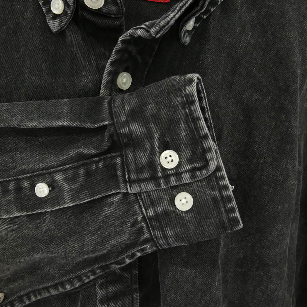 Supreme シュプリーム 25SS Small Box Denim Shirt スモールボックス デニム 長袖 ボタンダウン シャツ ブラック系 L【中古】
