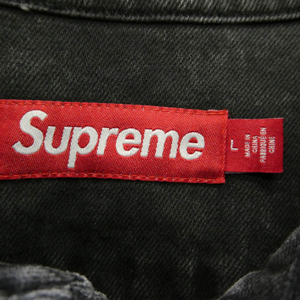 Supreme シュプリーム 25SS Small Box Denim Shirt スモールボックス デニム 長袖 ボタンダウン シャツ ブラック系 L【中古】