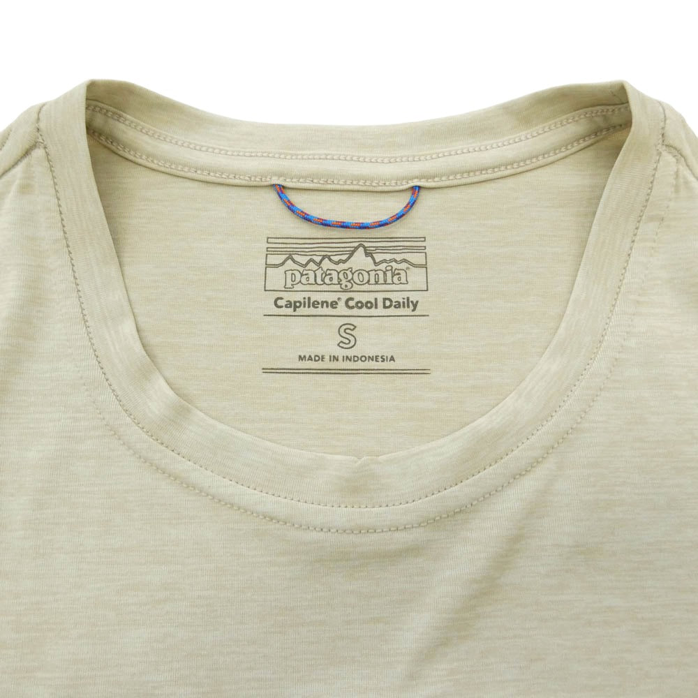 patagonia パタゴニア 45215 メンズ キャプリーン クール デイリー 半袖 Tシャツ ベージュ系 S【美品】【中古】