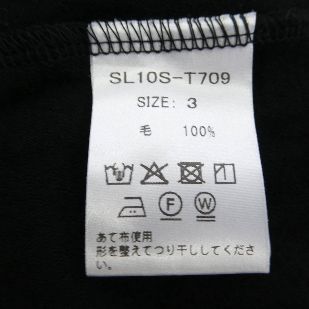 スローン SL10S-T709 72番手双糸 ウォッシャブル ウール テンジク 半袖 ポロシャツ ブラック系 3【美品】【中古】