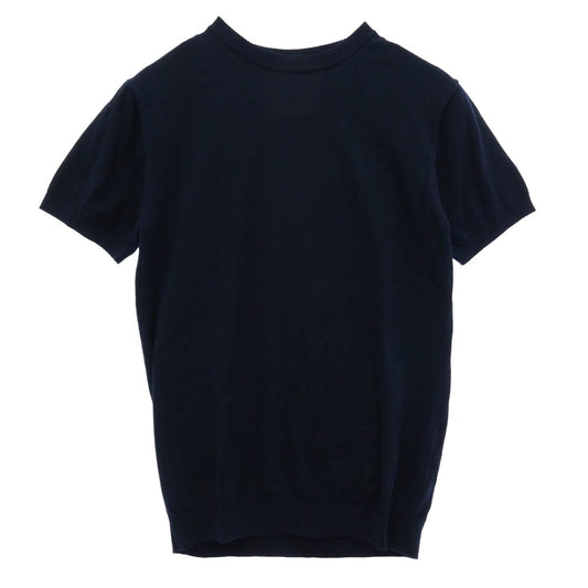 ムーンキャッスル MC18 ICE COTTON CREWNECK アイスコットン クルーネック 半袖 ニット ネイビー系 M【美品】【中古】