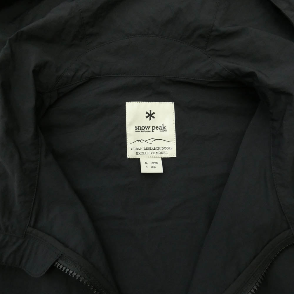 snowpeak スノーピーク URBAN RESEARCH アーバンリサーチ UR-JK-26SU002 x URBAN RESEARCH DOORS アーバンリサーチドアーズ別注 NYLON WASHER PARKA ナイロン ウォッシャー パーカー ジャケット ブラック系 M【中古】