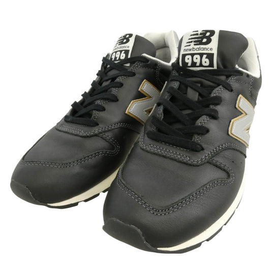 NEW BALANCE ニューバランス CM996RI2 996 レザー スニーカー ブラック系 ホワイト系 25.5cm【美品】【中古】