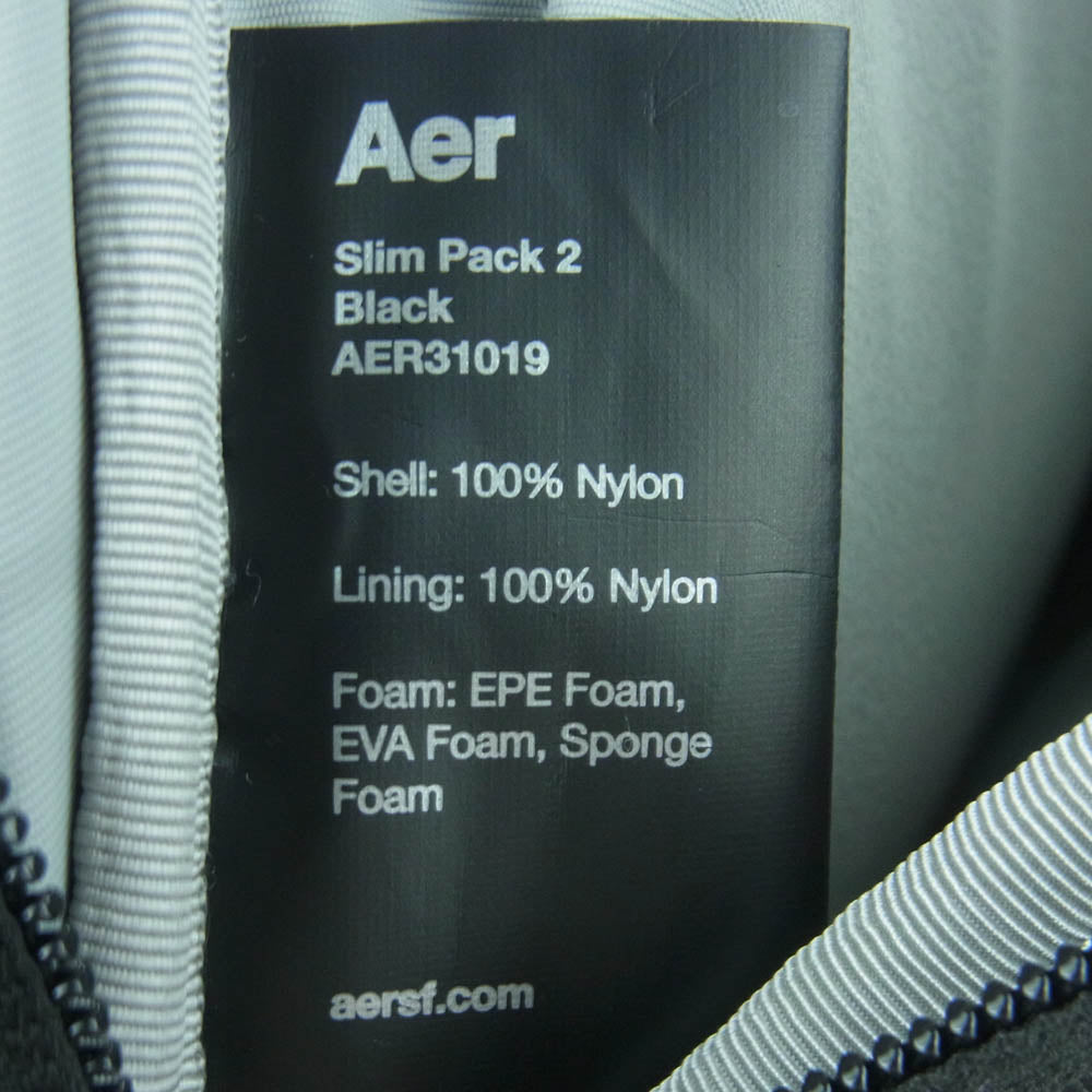 エアー AER31019 Slim Pack 2 スリムパック バックパック バック リュック ブラック系【美品】【中古】