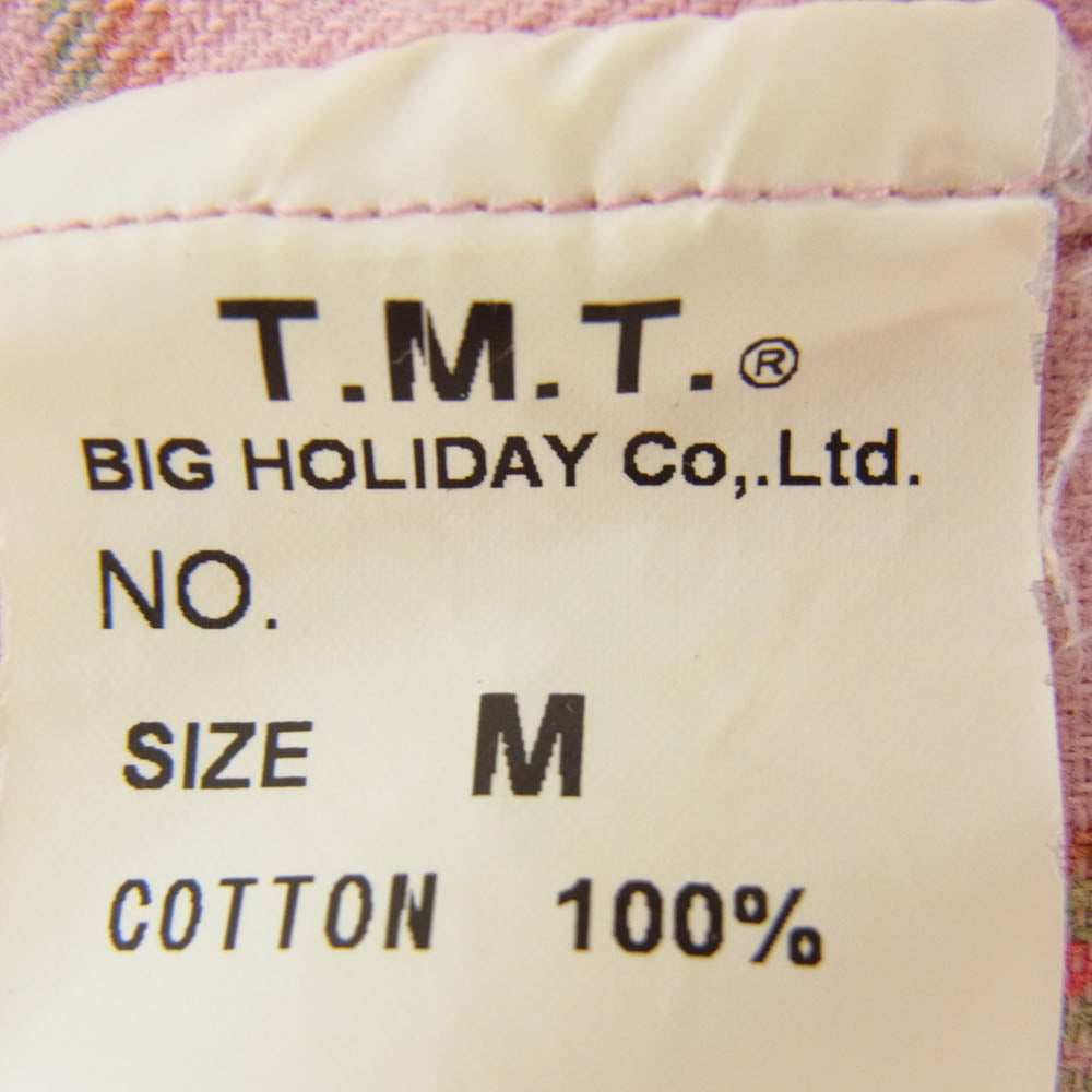 TMT ティーエムティー チェック スナップボタン 長袖 ウエスタン シャツ ピンク系 M【中古】