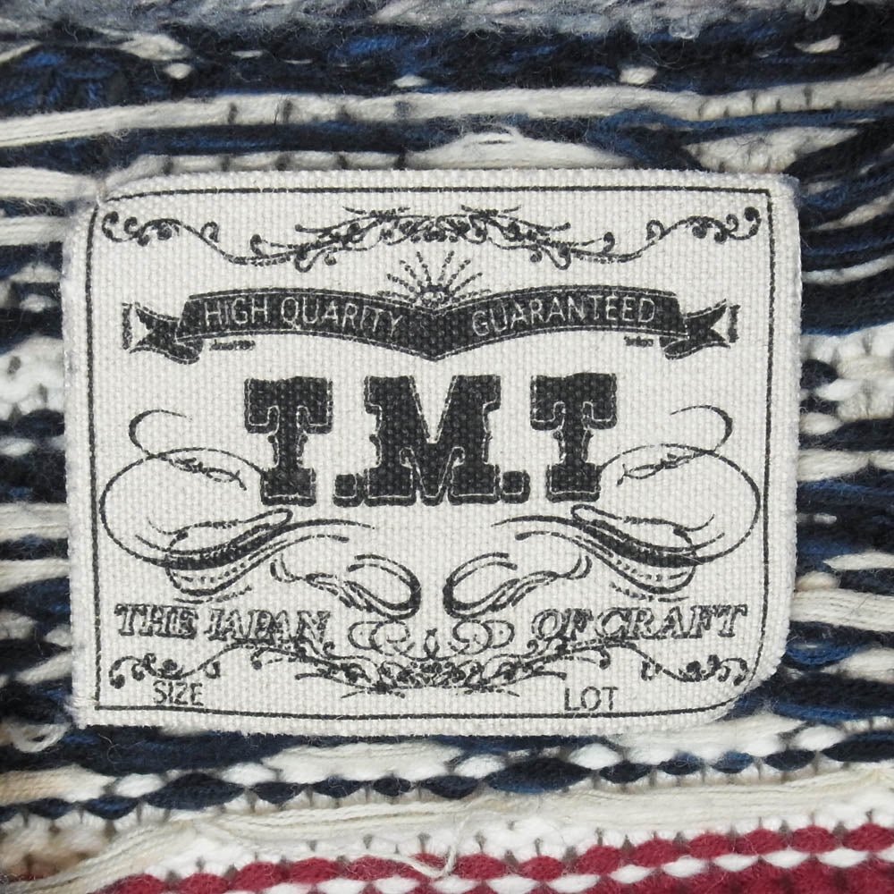 TMT ティーエムティー TKN-F12-05 総柄 カウチン ニット セーター グレー系 S【中古】