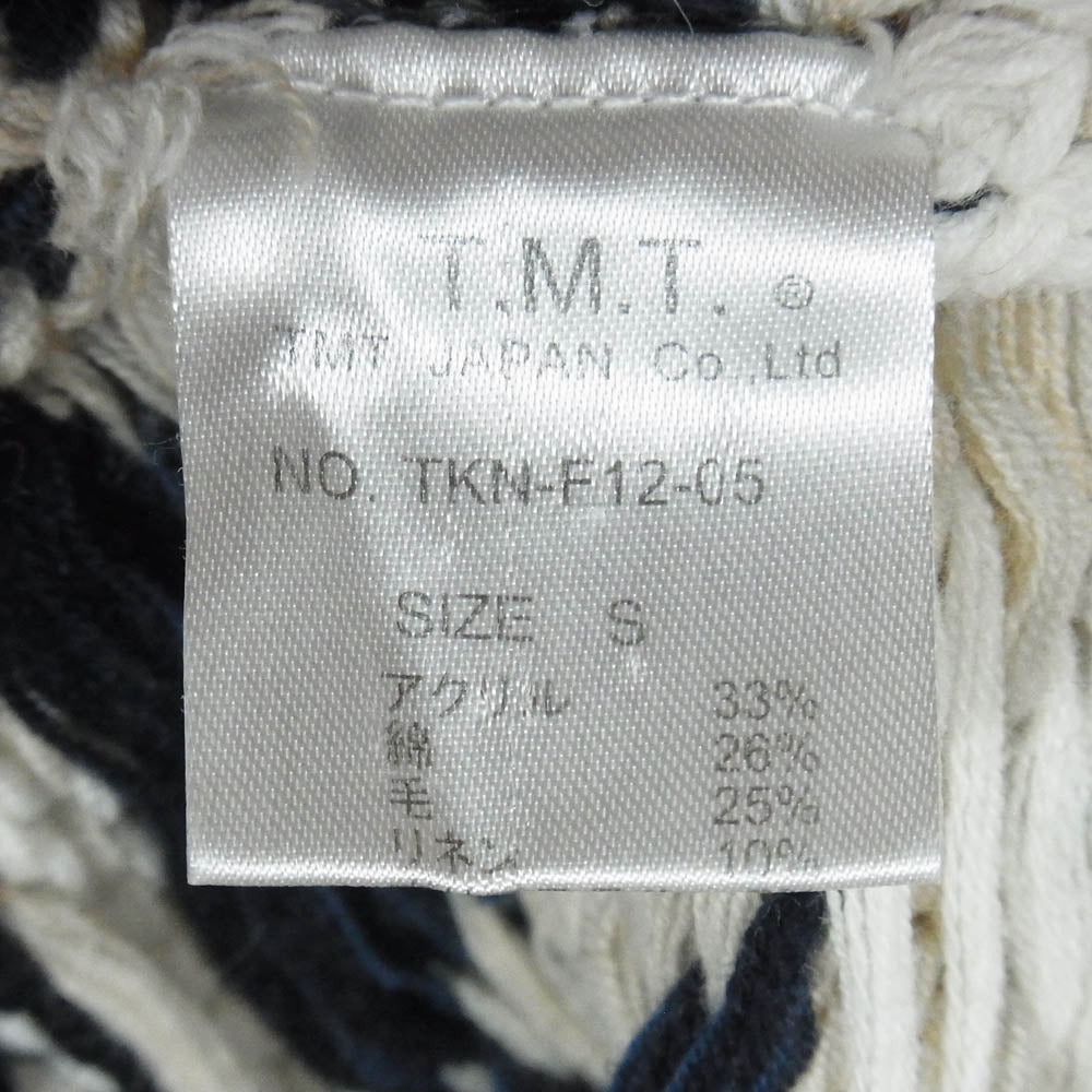 TMT ティーエムティー TKN-F12-05 総柄 カウチン ニット セーター グレー系 S【中古】
