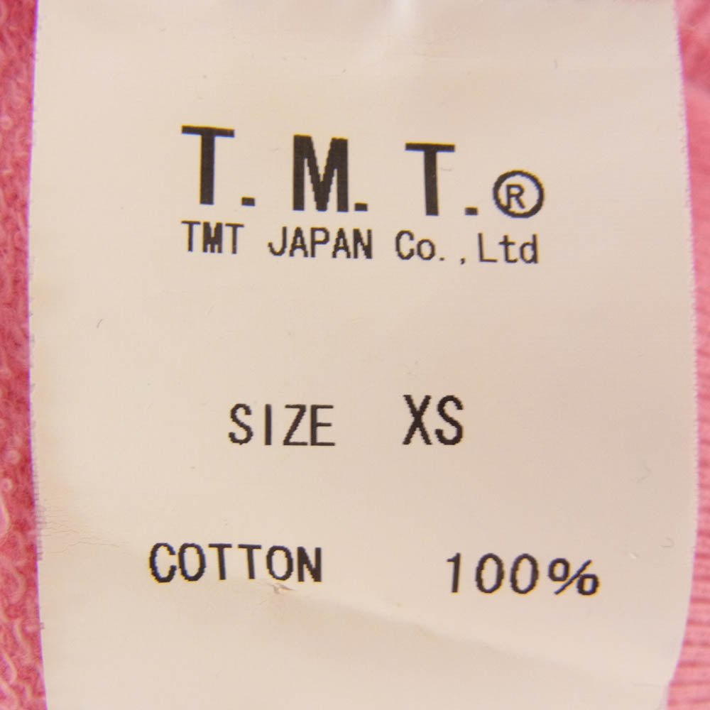 TMT ティーエムティー TMT YOURS BIG 3 コットン 日本製 フーディー パーカー ピンク系 XS【中古】