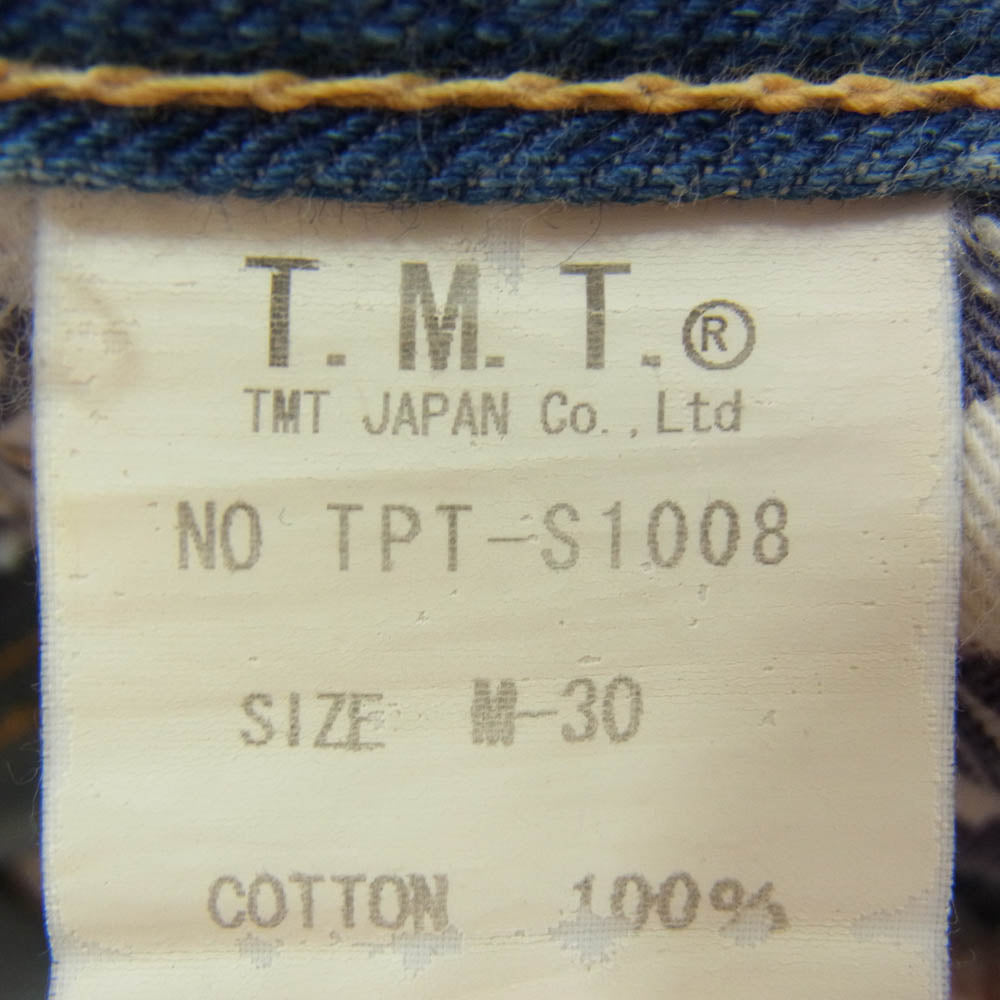 TMT ティーエムティー TPT-S1008 ダメージ リペア加工 パッチ デニム パンツ インディゴブルー系 30【中古】