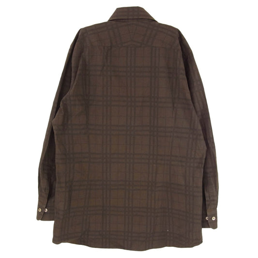 BURBERRY LONDON バーバリー ロンドン BBW-83-519-58 チェック ロングスリーブ コットン 長袖 シャツ ブラウン系 M【中古】
