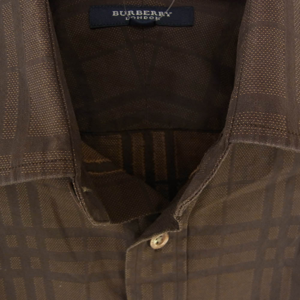 BURBERRY LONDON バーバリー ロンドン BBW-83-519-58 チェック ロングスリーブ コットン 長袖 シャツ ブラウン系 M【中古】