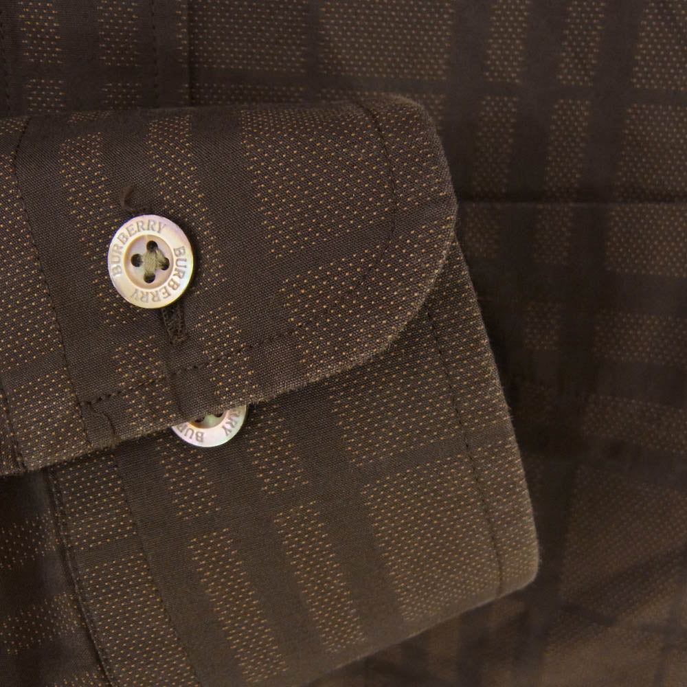BURBERRY LONDON バーバリー ロンドン BBW-83-519-58 チェック ロングスリーブ コットン 長袖 シャツ ブラウン系 M【中古】