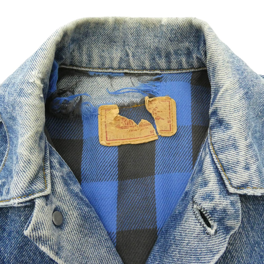 Levi's リーバイス 70401-0818 VINTAGE ヴィンテージ 80s USA製 米国製 フェイエットビル工場 ボタン裏刻印527 ネルライナー デニムジャケット 38 インディゴブルー系 38【中古】