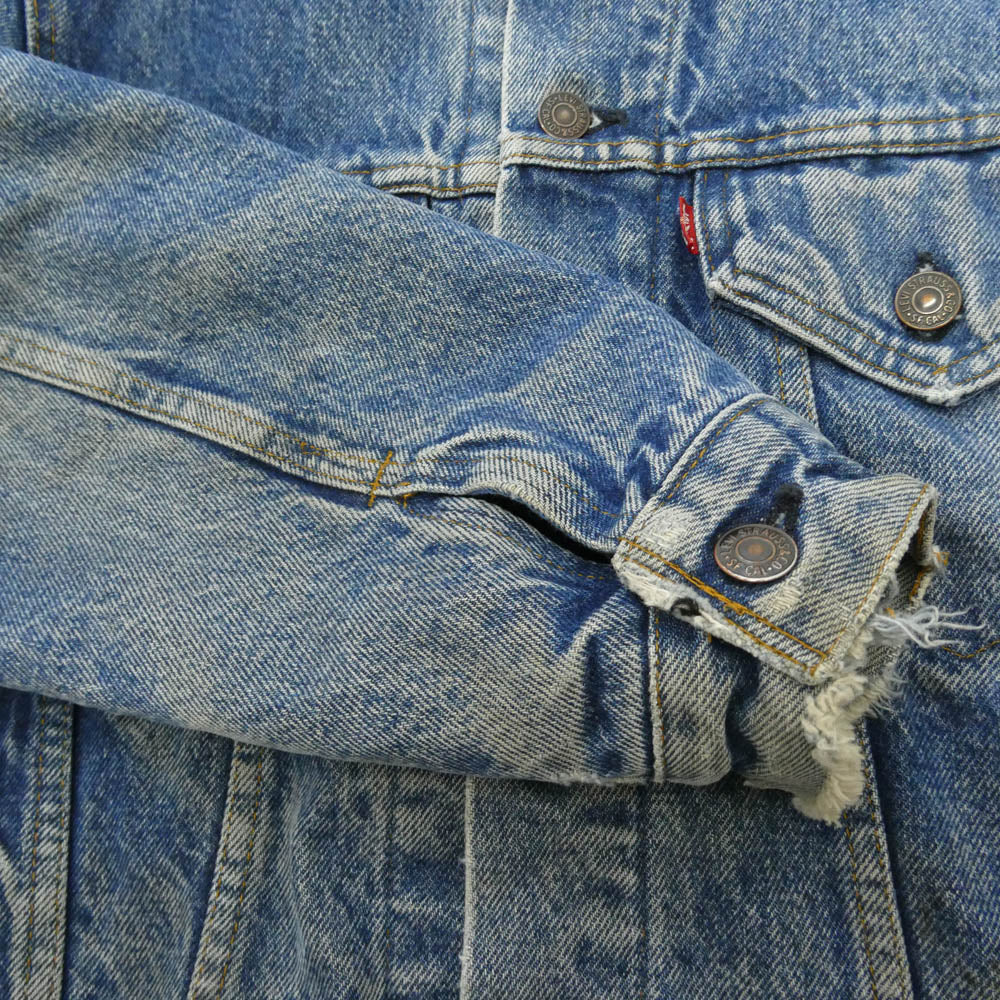 Levi's リーバイス 70401-0818 VINTAGE ヴィンテージ 80s USA製 米国製 フェイエットビル工場 ボタン裏刻印527 ネルライナー デニムジャケット 38 インディゴブルー系 38【中古】