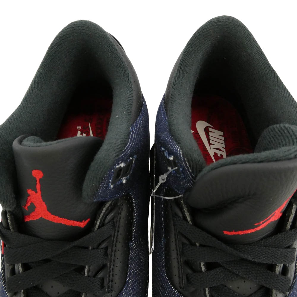NIKE ナイキ Levi's リーバイス IH7959-400 × Levi’s Air Jordan 3 Retro SP Indigo and Gym Red (LEVI'S Tab)リーバイス エアジョーダン3 レトロ SP ローカット スニーカー ブラック系 ダークネイビー系 26cm【新古品】【未使用】【中古】
