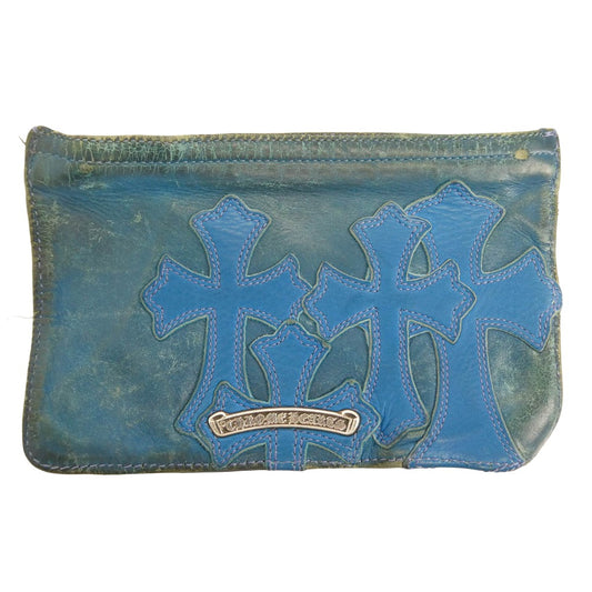 CHROME HEARTS クロムハーツ（原本有） ZPR CHNG PURSE #2 NULTY チェンジパース セメタリー クロスパッチ ダガージップ コインケース ブルー系【中古】