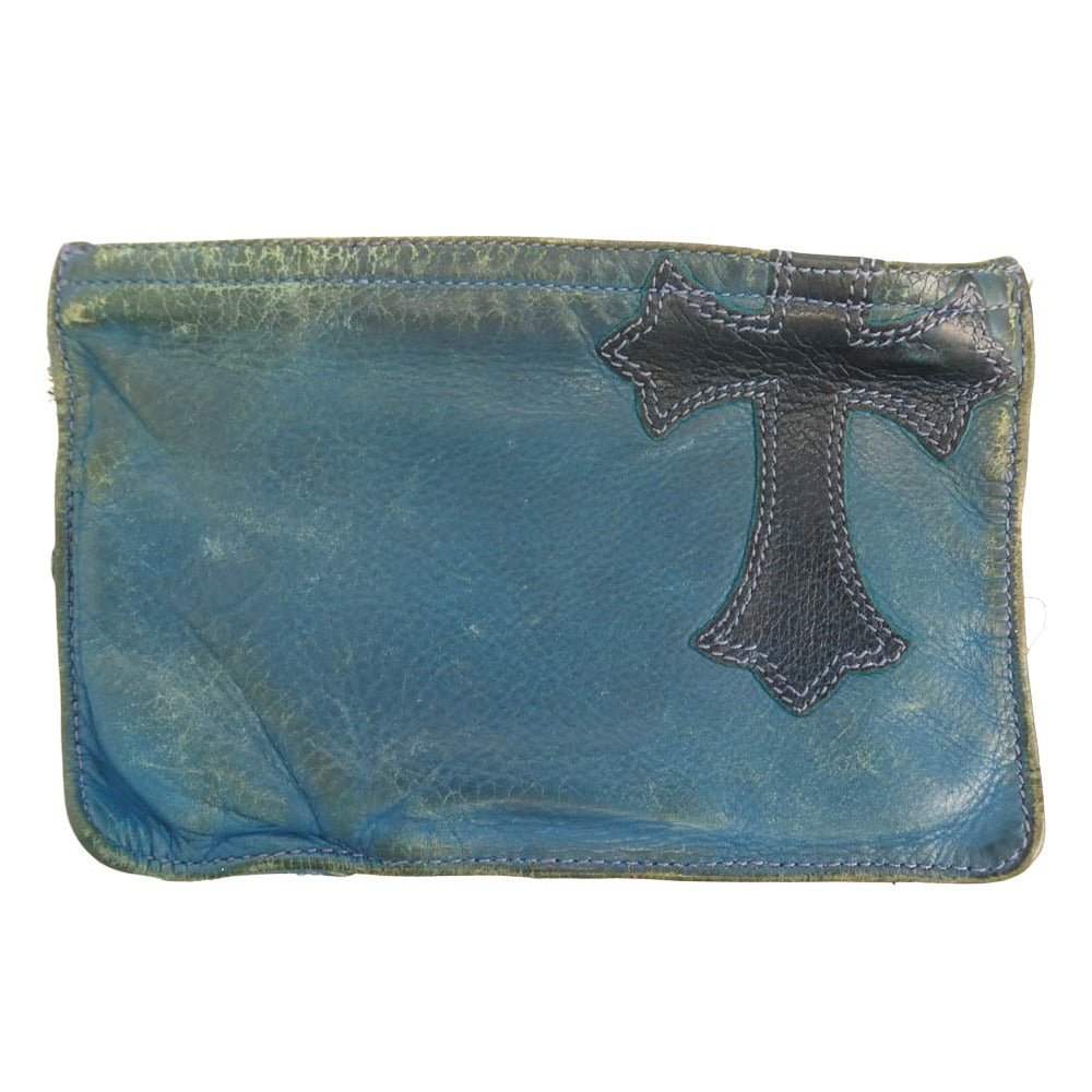 CHROME HEARTS クロムハーツ（原本有） ZPR CHNG PURSE #2 NULTY チェンジパース セメタリー クロスパッチ ダガージップ コインケース ブルー系【中古】
