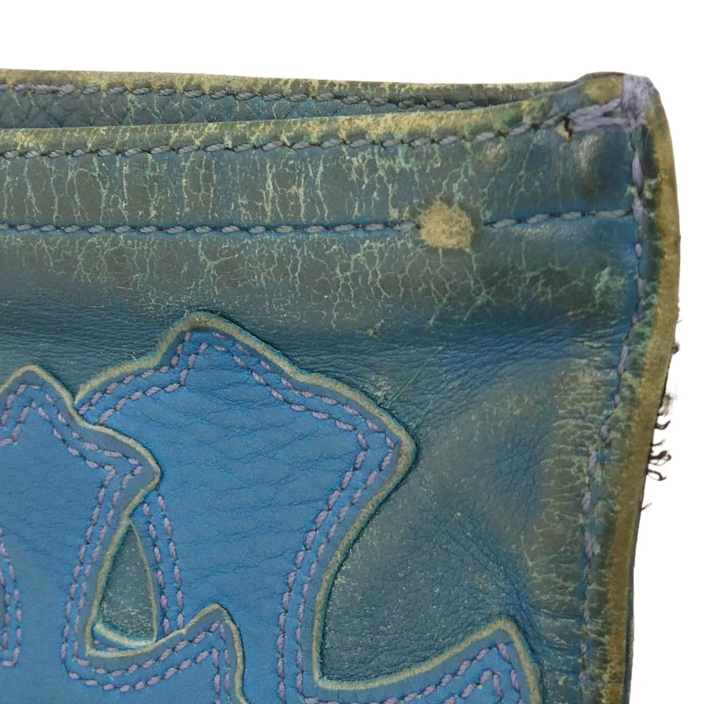 CHROME HEARTS クロムハーツ（原本有） ZPR CHNG PURSE #2 NULTY チェンジパース セメタリー クロスパッチ ダガージップ コインケース ブルー系【中古】