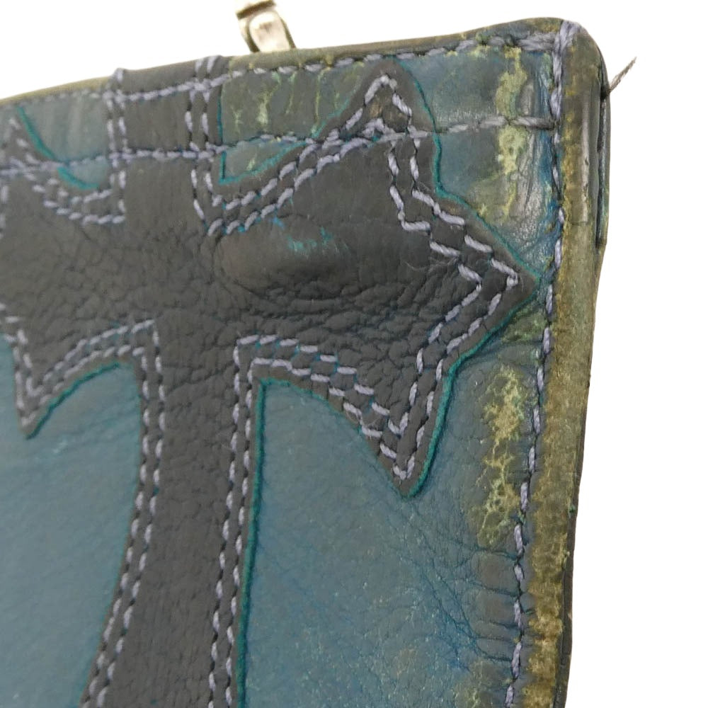 CHROME HEARTS クロムハーツ（原本有） ZPR CHNG PURSE #2 NULTY チェンジパース セメタリー クロスパッチ ダガージップ コインケース ブルー系【中古】