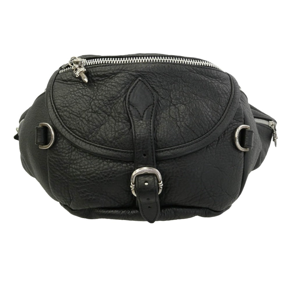 CHROME HEARTS クロムハーツ（原本有） #1 SNAT PACK スナットパック ダガージップ ガンスリンガーベルト レザー ウエストバッグ ブラック系【中古】