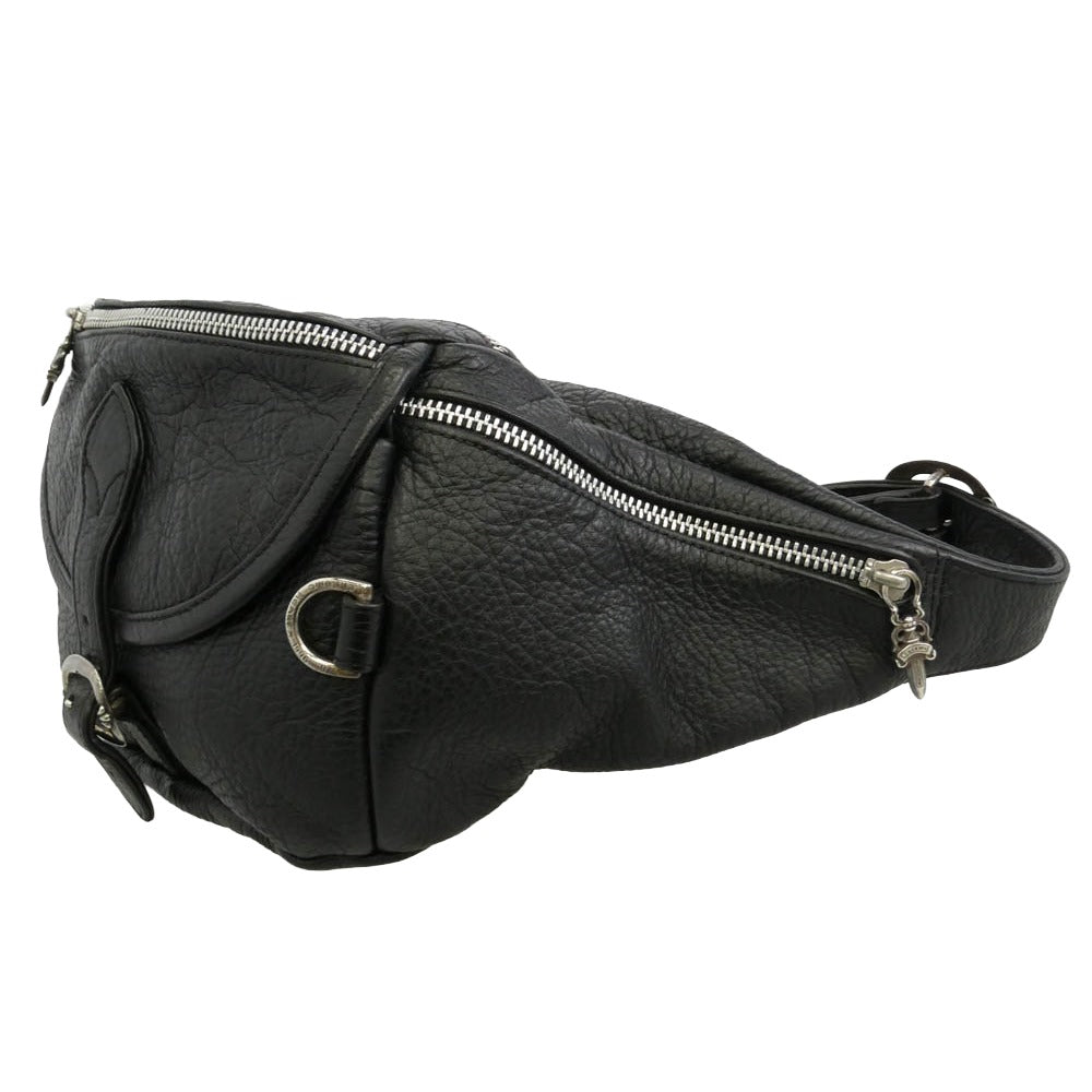 CHROME HEARTS クロムハーツ（原本有） #1 SNAT PACK スナットパック ダガージップ ガンスリンガーベルト レザー ウエストバッグ ブラック系【中古】