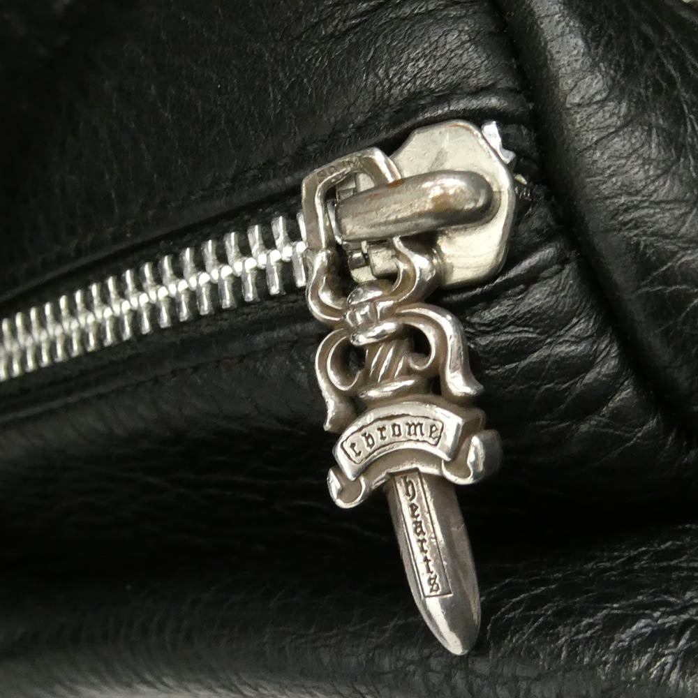 CHROME HEARTS クロムハーツ（原本有） #1 SNAT PACK スナットパック ダガージップ ガンスリンガーベルト レザー ウエストバッグ ブラック系【中古】