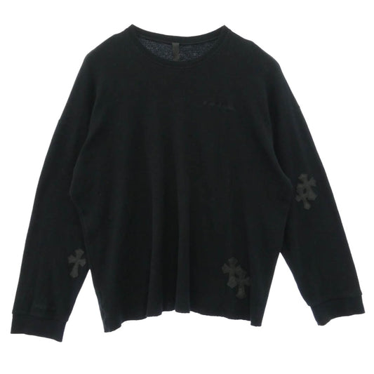 CHROME HEARTS クロムハーツ（原本無） Y NOT クロスパッチ付き サーマル 長袖 カットソー ブラック系 XL【中古】