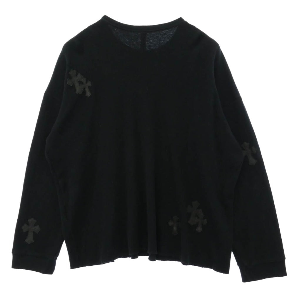 CHROME HEARTS クロムハーツ（原本無） Y NOT クロスパッチ付き サーマル 長袖 カットソー ブラック系 XL【中古】