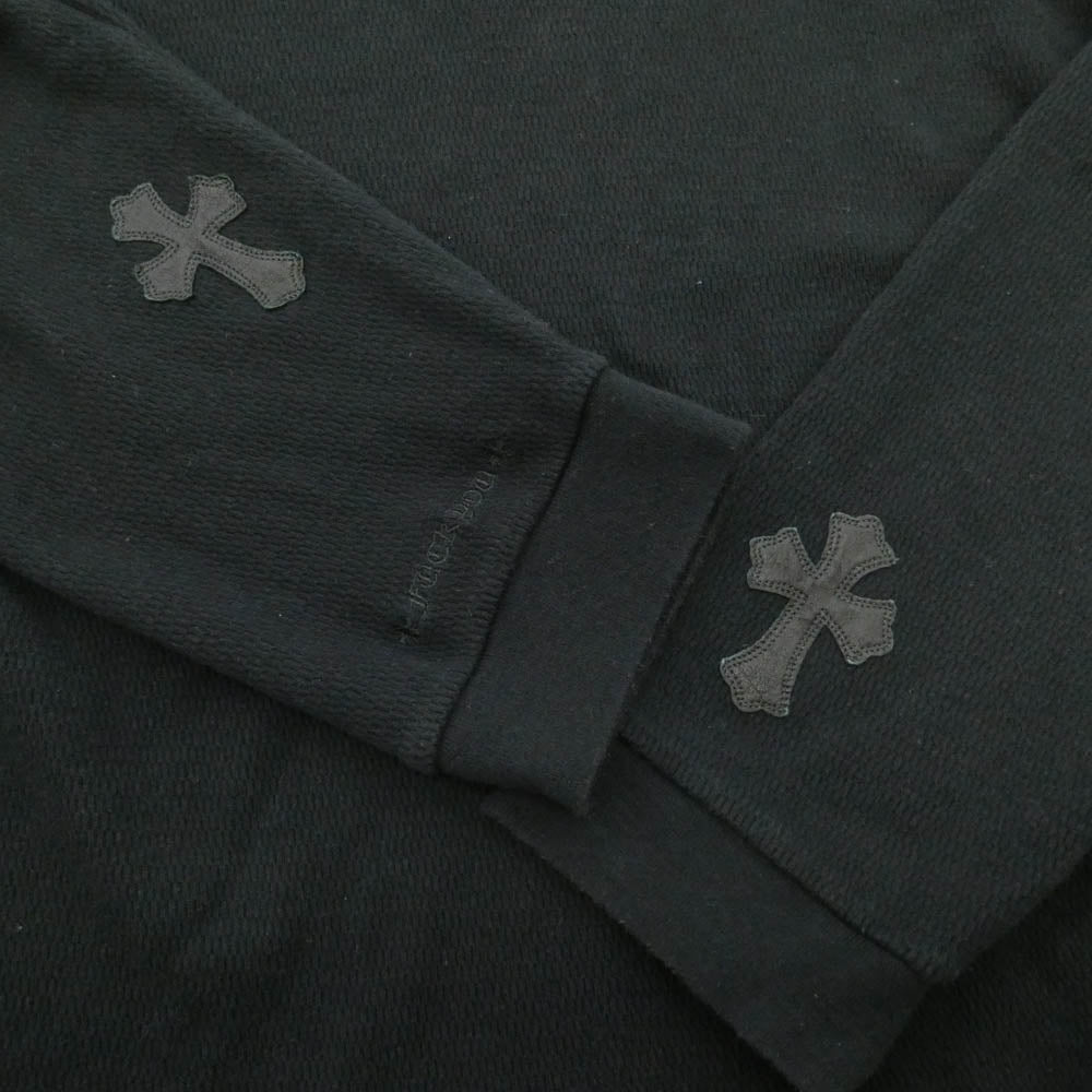 CHROME HEARTS クロムハーツ（原本無） Y NOT クロスパッチ付き サーマル 長袖 カットソー ブラック系 XL【中古】