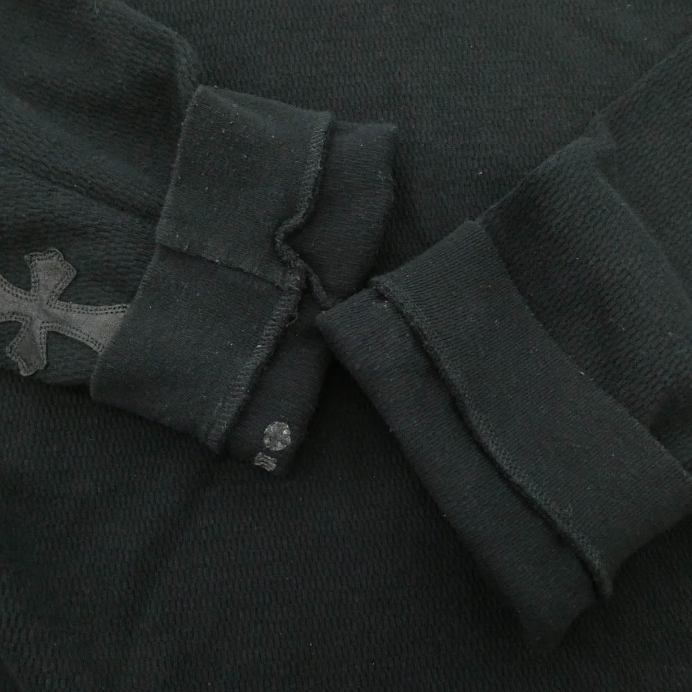 CHROME HEARTS クロムハーツ（原本無） Y NOT クロスパッチ付き サーマル 長袖 カットソー ブラック系 XL【中古】